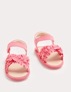 Baby Frill Riptape Pram Sandals (0-18 Mths)