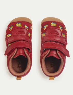 Baby Leather Digger Riptape Pram Shoes (3 Small - 5 Small)