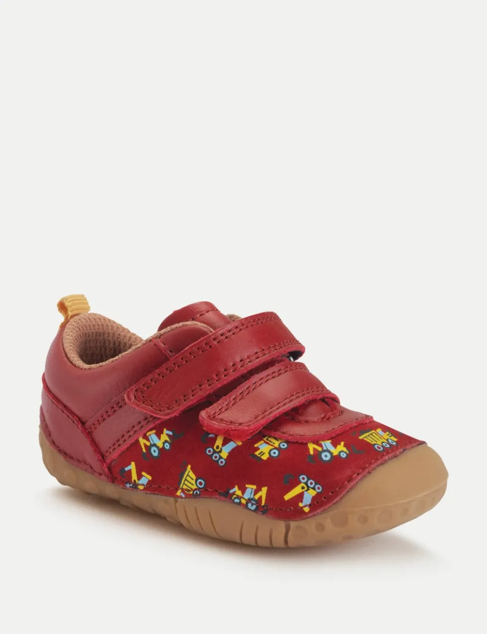 Baby Leather Digger Riptape Pram Shoes (3 Small - 5 Small)