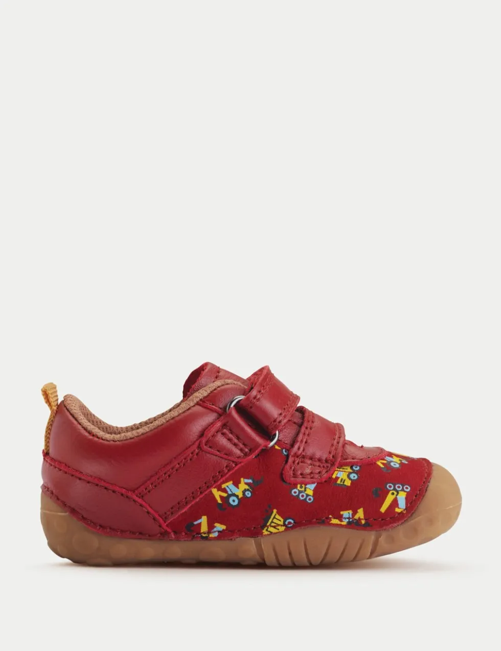 Baby Leather Digger Riptape Pram Shoes (3 Small - 5 Small)