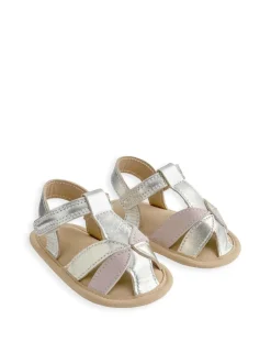Baby Leather Metallic Pram Shoe Sandals (0-12 Mths)