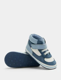 Baby Riptape High Top Trainer Pram Shoes (0-18 Mths)
