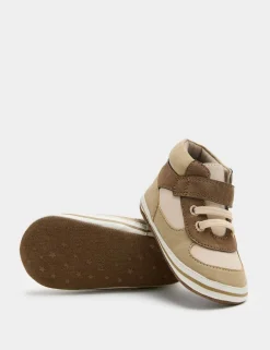 Baby Riptape High Top Trainer Pram Shoes (0-18 Mths)