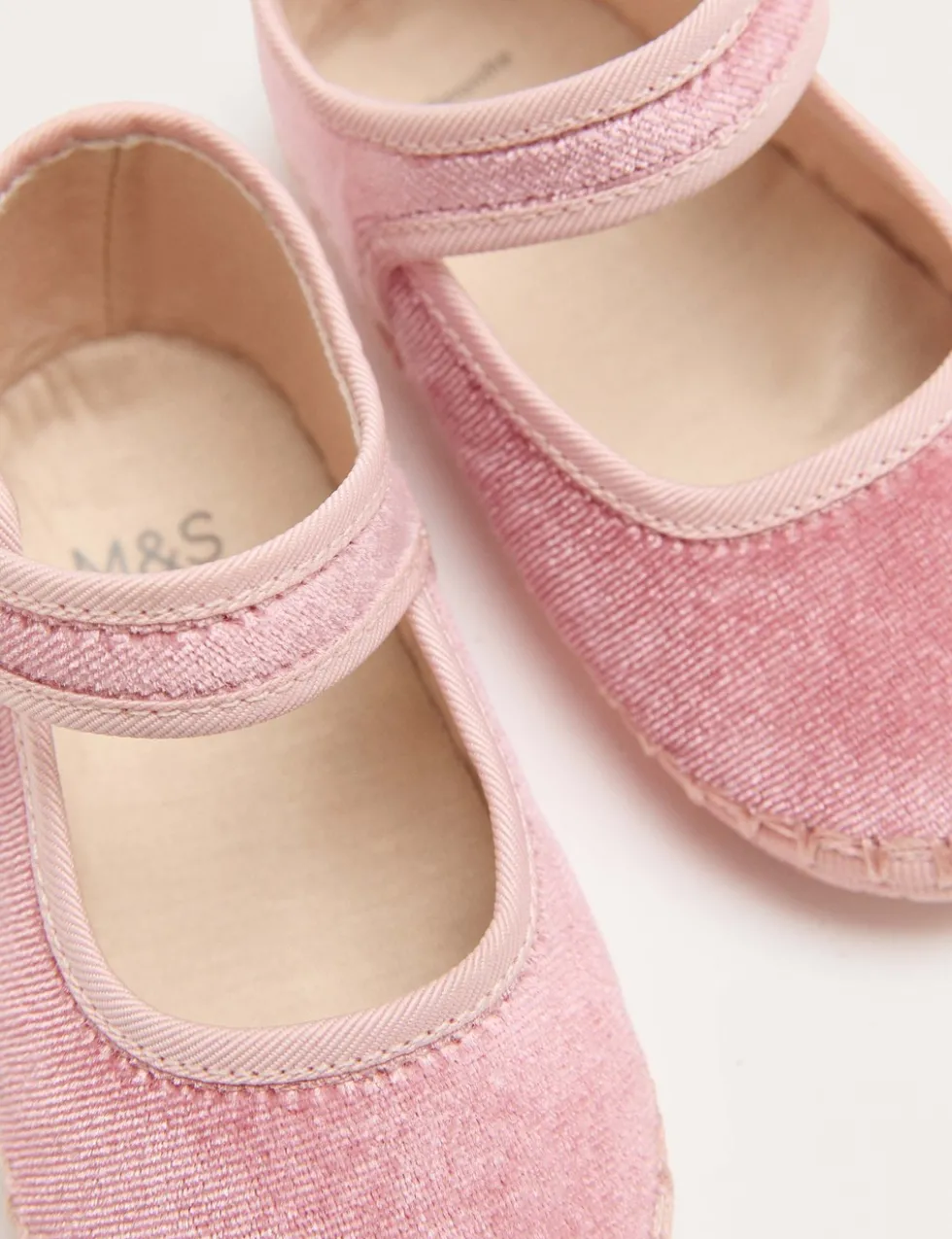 Baby Velvet Stitch Pram Ballet Shoes (0-18 Mths)