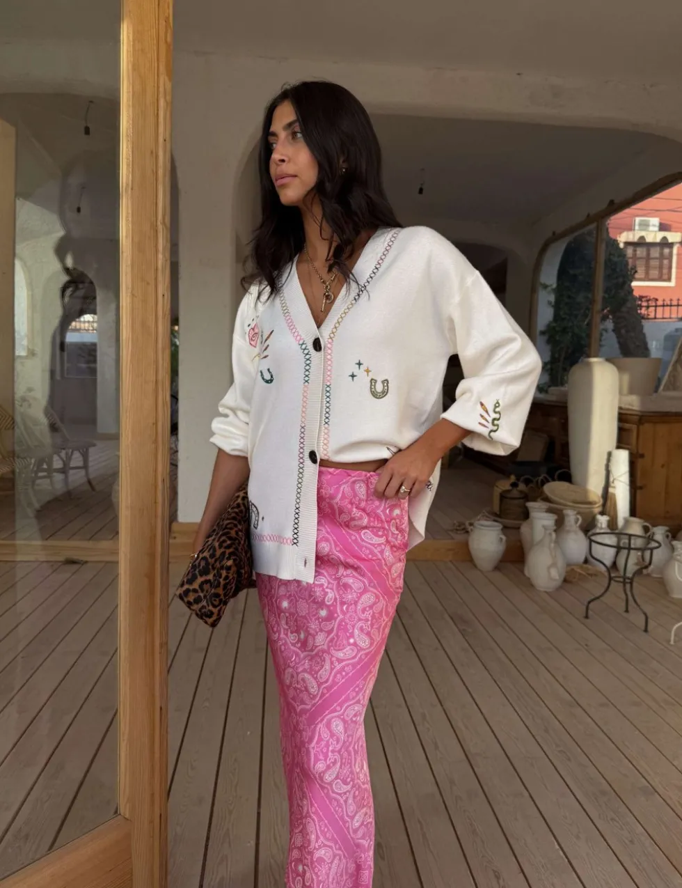 Bandana Print Maxi Slip Skirt