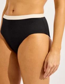 Bandwave Textured High Waisted Bikini Bottoms