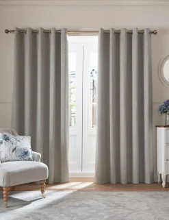 Barley Embossed Eyelet Curtains