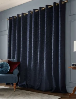 Barley Embossed Eyelet Curtains