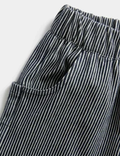 Barrel Fit Cotton Blend Striped Trousers (1-8 Yrs)