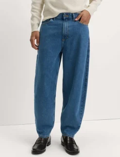 Barrel Fit Pure Cotton Rigid Jeans