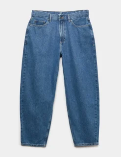 Barrel Fit Pure Cotton Rigid Jeans
