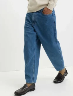 Barrel Fit Pure Cotton Rigid Jeans