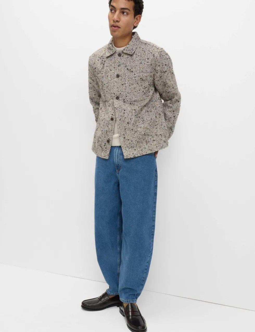Barrel Fit Pure Cotton Rigid Jeans