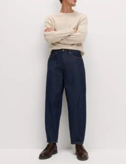 Barrel Fit Pure Cotton Rigid Jeans