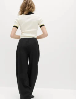Barrel Pleat Front Tapered Trousers
