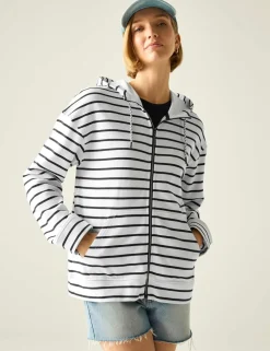 Bayletta Cotton Rich Striped Zip Up Hoodie
