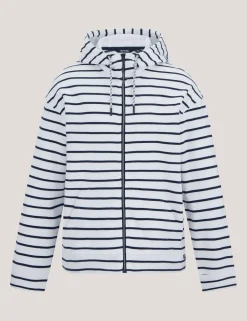 Bayletta Cotton Rich Striped Zip Up Hoodie
