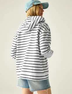 Bayletta Cotton Rich Striped Zip Up Hoodie