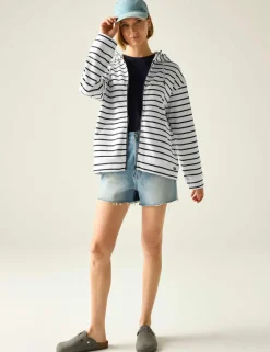 Bayletta Cotton Rich Striped Zip Up Hoodie