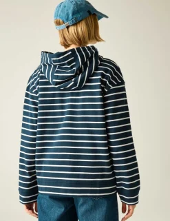 Bayletta Cotton Rich Striped Zip Up Hoodie