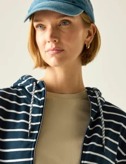 Bayletta Cotton Rich Striped Zip Up Hoodie