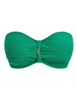Beach Waves Textured Wired Bandeau Bikini Top (D-G)