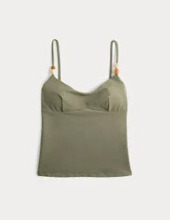 Bead Detail Scoop Neck Tankini Top