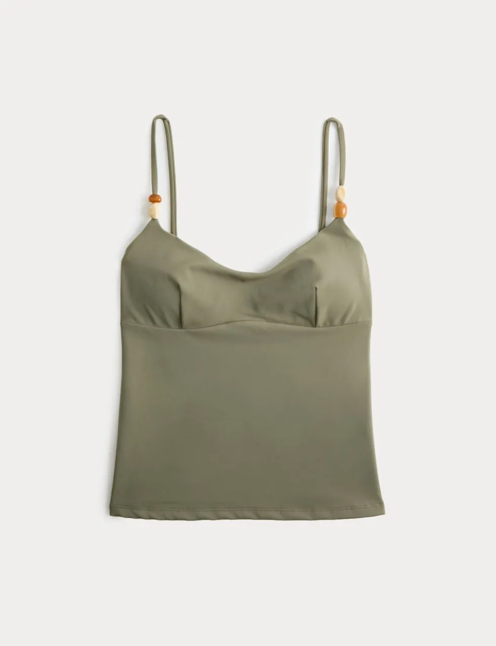 Bead Detail Scoop Neck Tankini Top