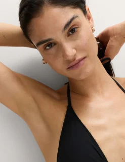 Bead Detail Triangle Bikini Top