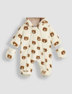 Bear Print Zip Pramsuit (7lbs-12 Mths)