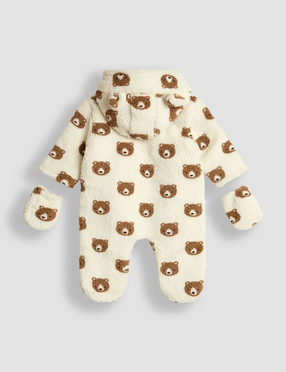 Bear Print Zip Pramsuit (7lbs-12 Mths)