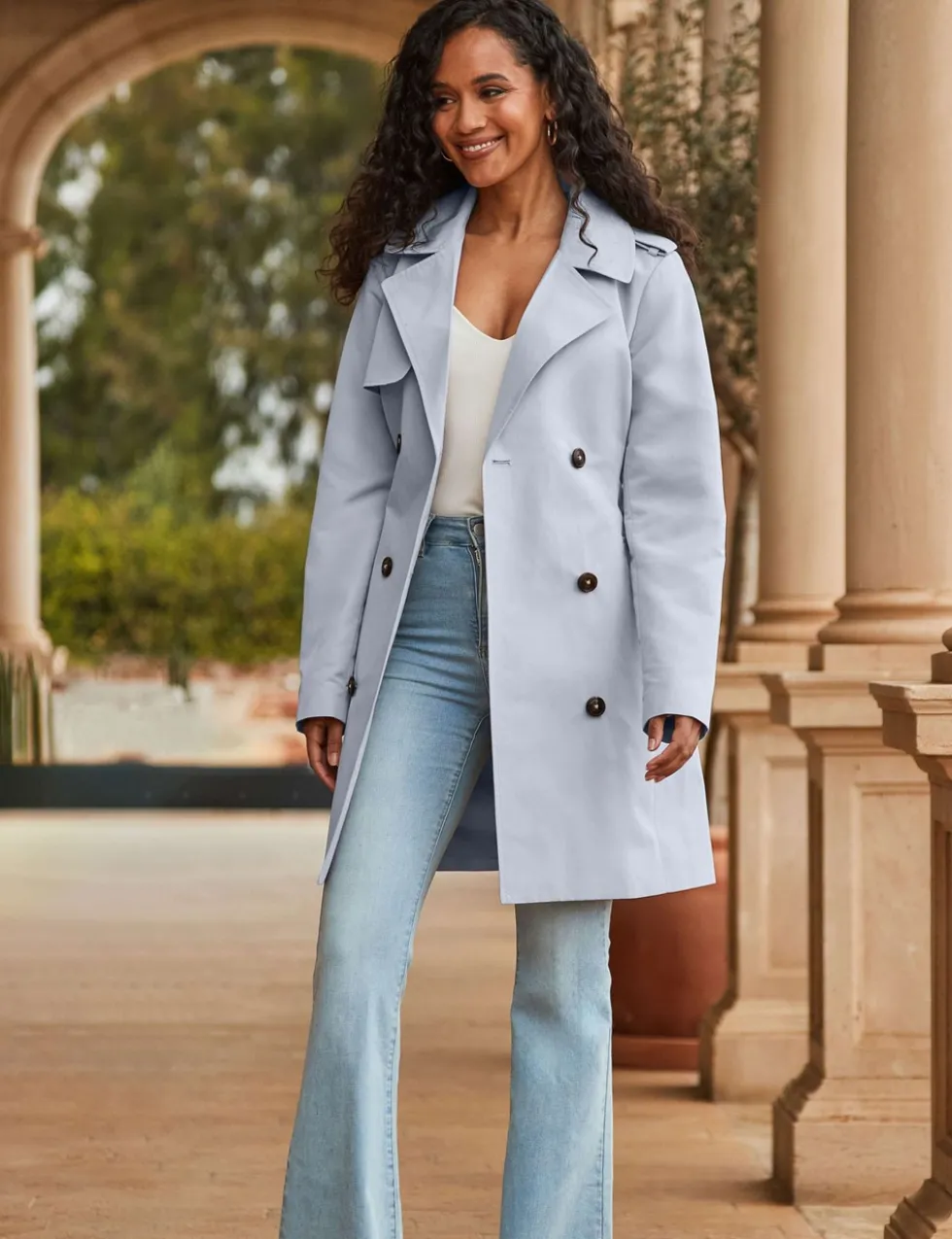 Belted Double Breasted Longline Trench Coat