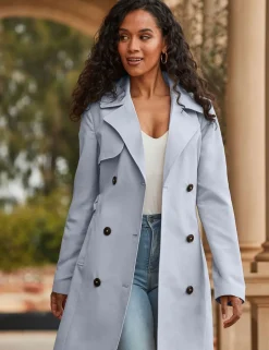 Belted Double Breasted Longline Trench Coat