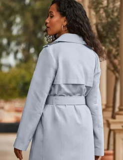 Belted Double Breasted Longline Trench Coat