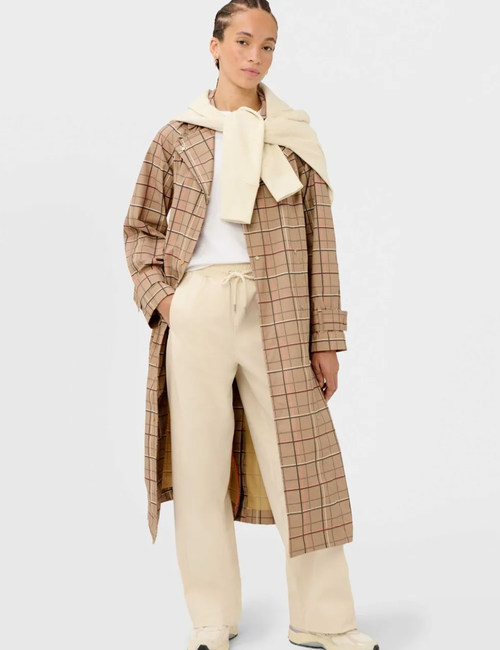 Belted Double Breasted Relaxed Trench Coat