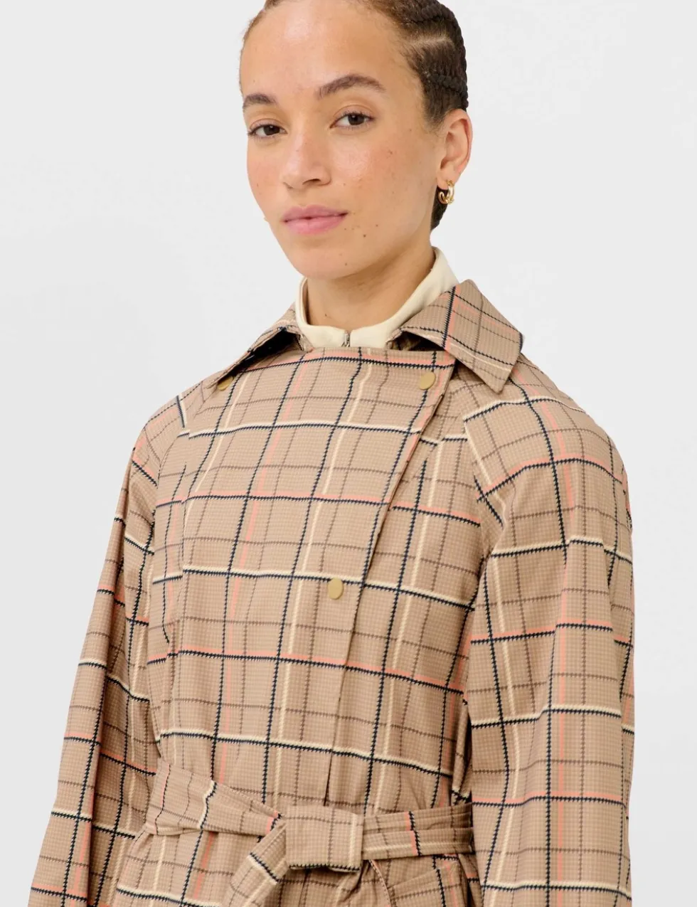 Belted Double Breasted Relaxed Trench Coat