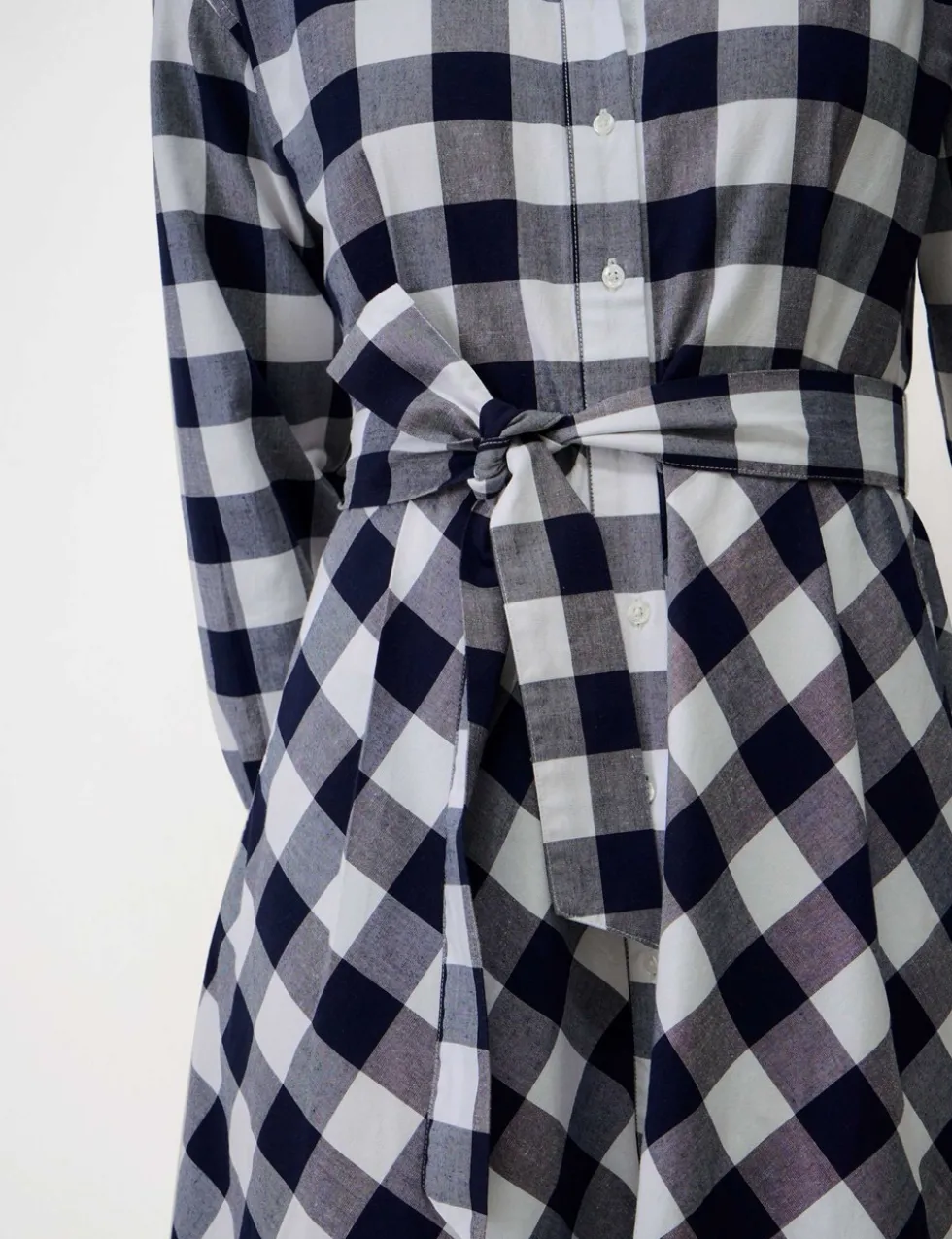 Belted Midi Shirt Dress with Linen