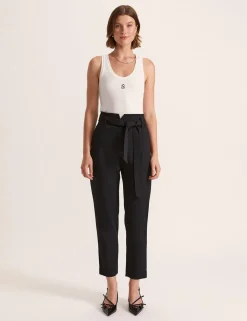 Belted Straight Leg Trousers