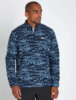 Big Sky Printed Funnel Neck Half Zip Fleece