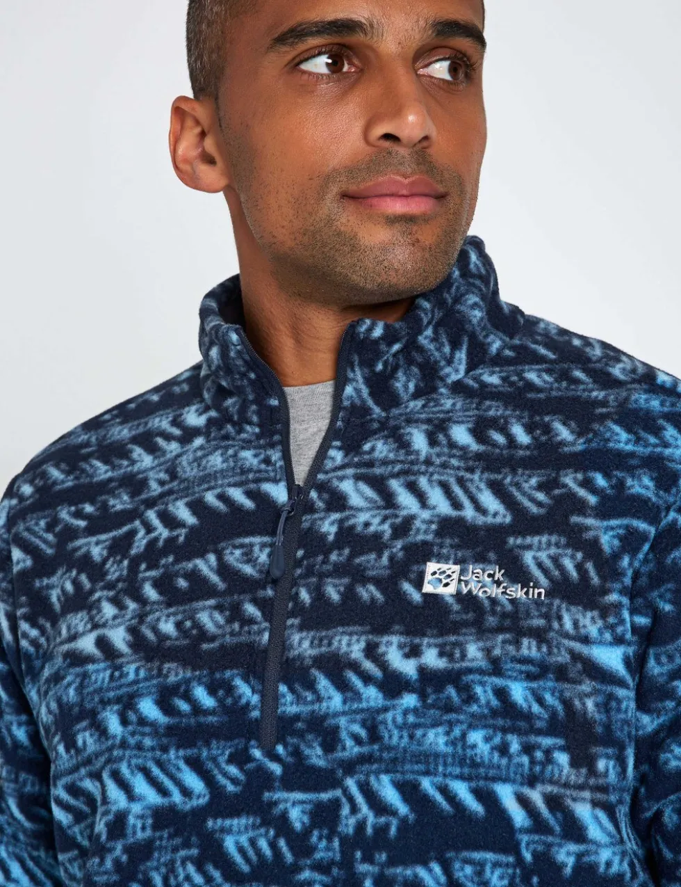 Big Sky Printed Funnel Neck Half Zip Fleece