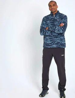 Big Sky Printed Funnel Neck Half Zip Fleece