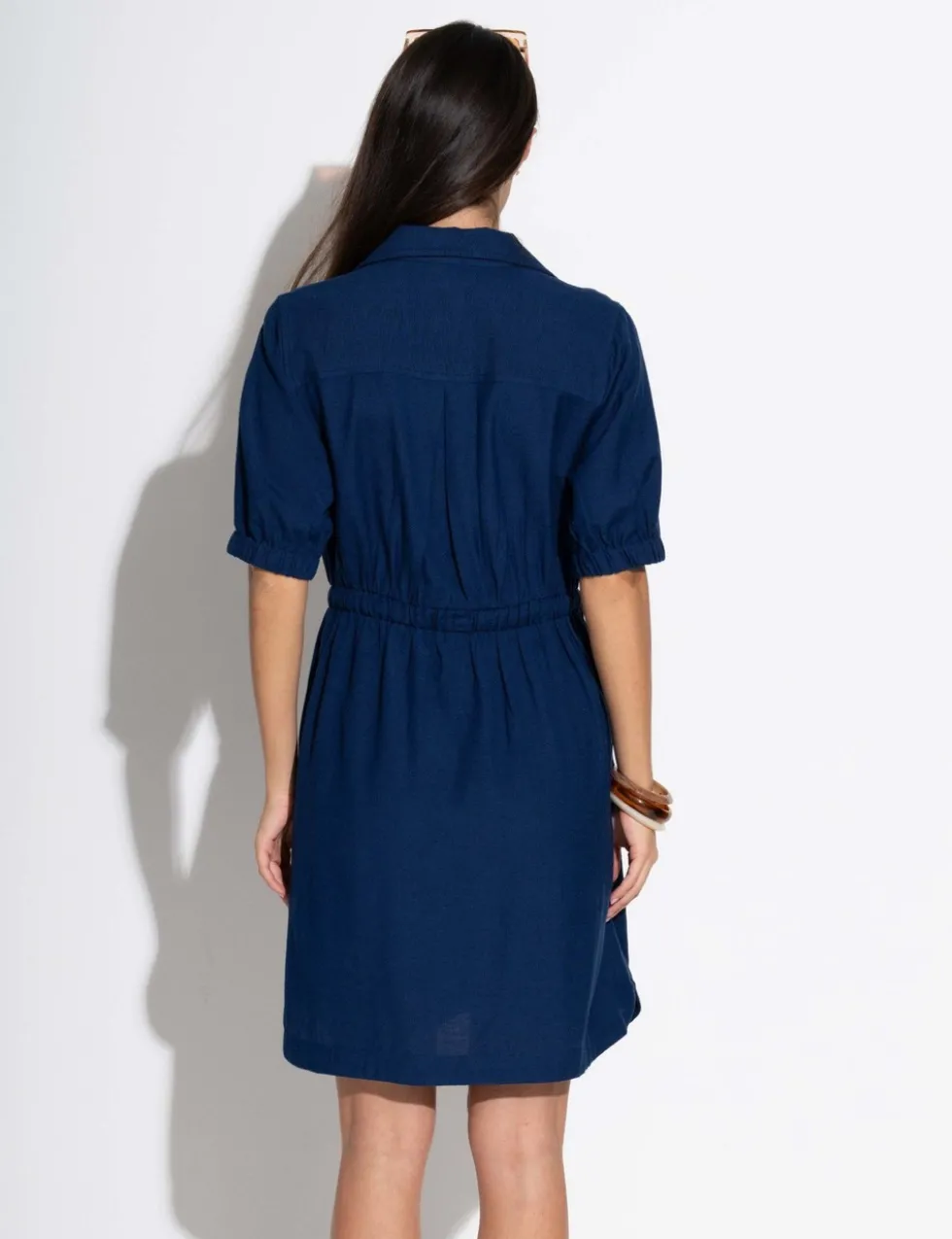 Blair Half Placket Channel Waist Shirt Dress
