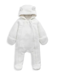 Borg Bear Ears Zip Pramsuit (0-12 Mths)
