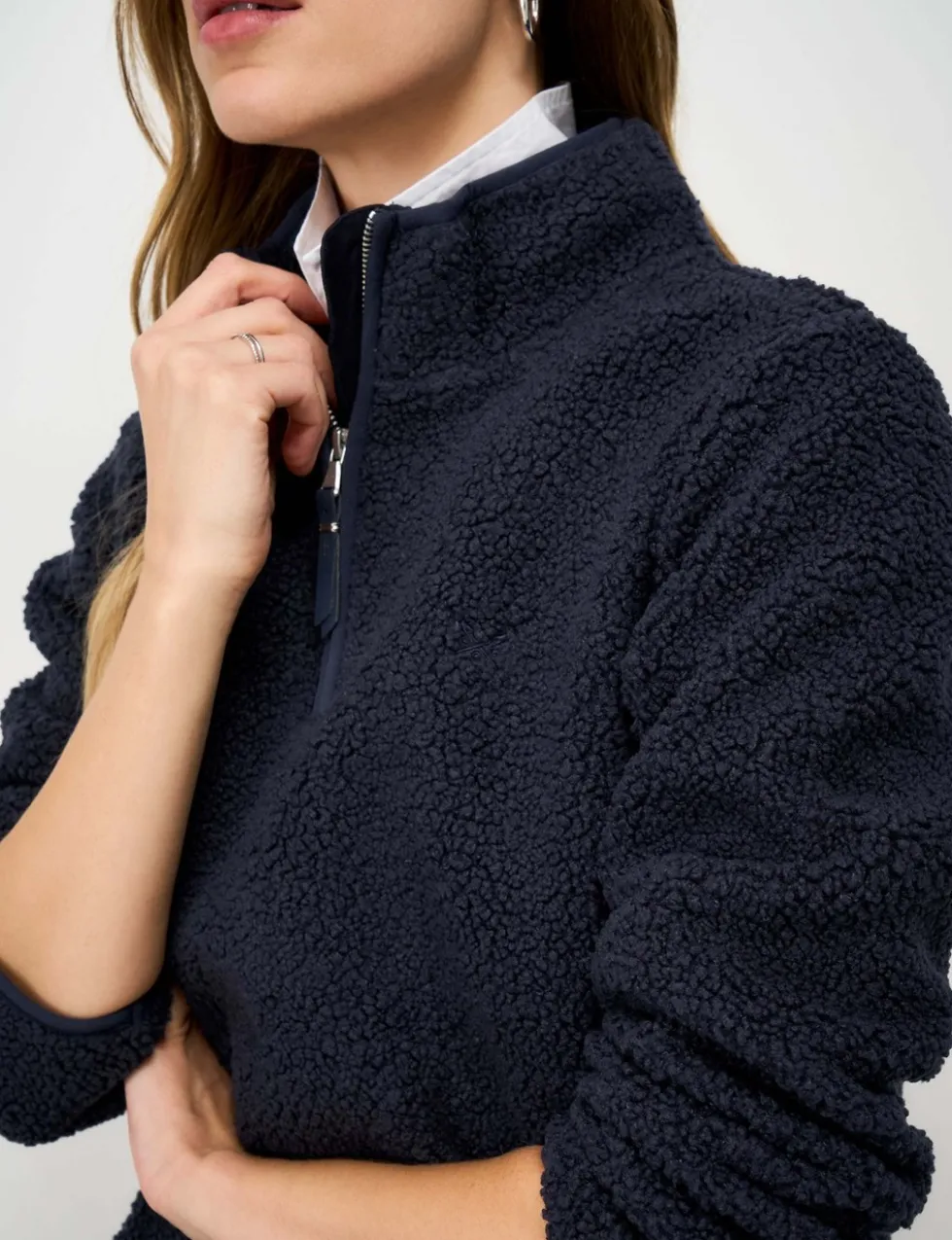Borg Funnel Neck Half Zip Fleece