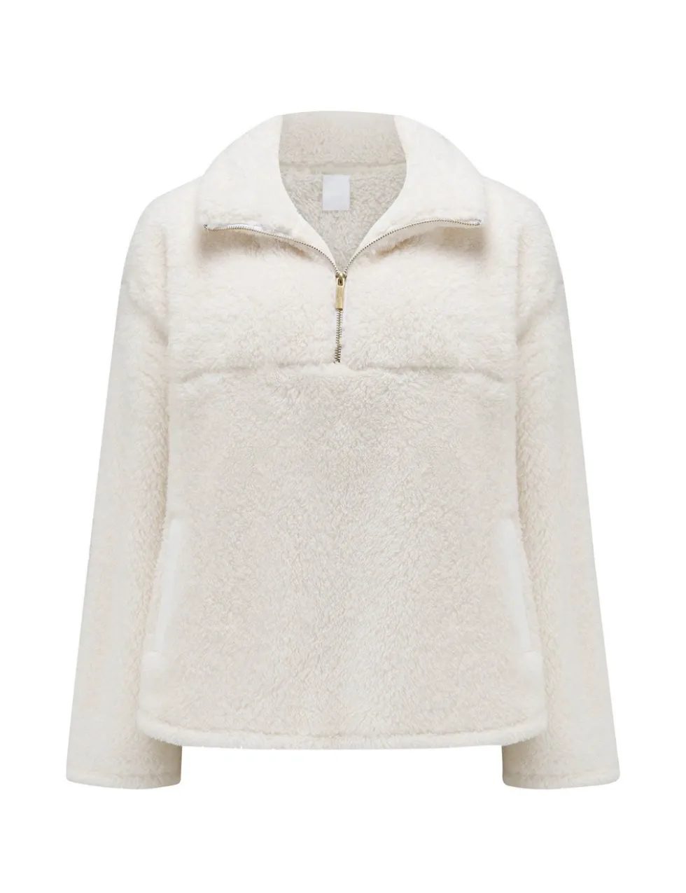 Borg High Neck Quarter Zip Top