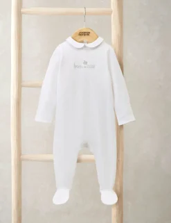 Born in 26½lbs26 Embroidered Sleepsuit (6½lbs-6 Mths)