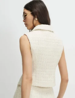 Bouclé Collared Button Detail Waistcoat