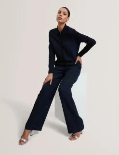 Boucle Tailored Straight Leg Trousers