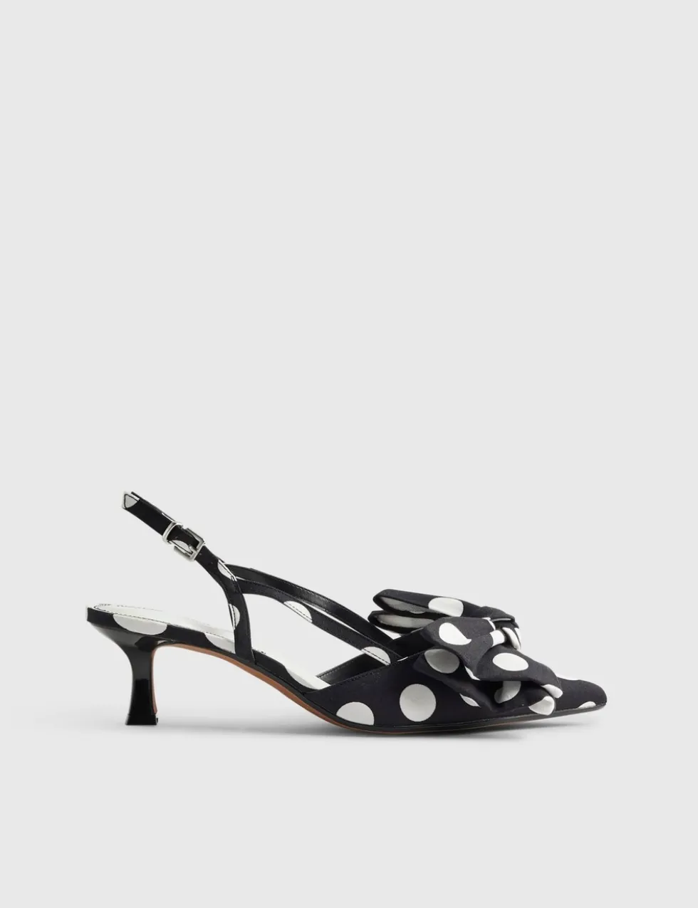 Bow Spot Slingback Pointed Court Heels