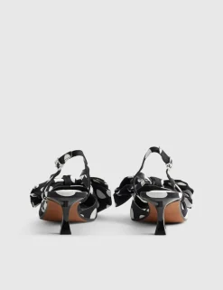 Bow Spot Slingback Pointed Court Heels